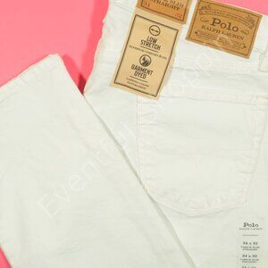 Polo Ralph Lauren Jeans Mens 34 White Varick Slim Straight Low Stretch New
